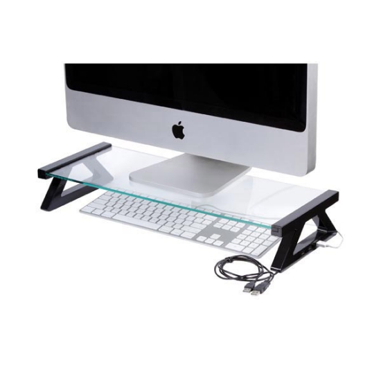 Picture of Esselte Monitor Stand 30052 USB Hub Glass (Each)