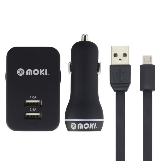 Picture of Moki Charge/Sync Wall/Car Charger & Cable MUSBMICP Micro-USB (Each)