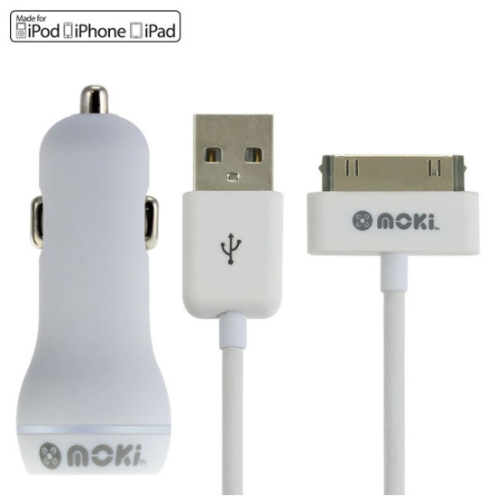 Picture of Moki Charge/Sync Car Charger & Cable MUSB30CAR 30-pin (Each)