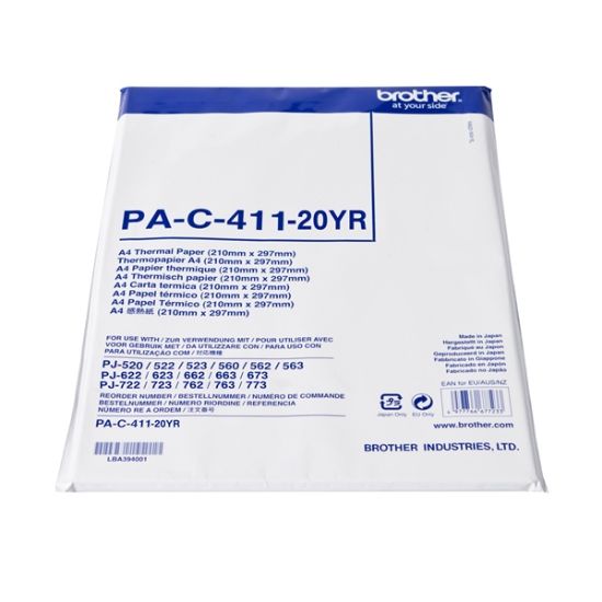 Picture of Brother Paper Cut Sheets for PocketJet Printers A4 White 20yr Archival (Pkt/100)